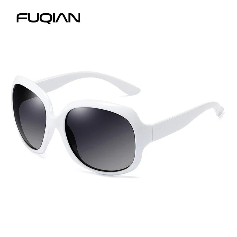 Brand Design Elegant Oversized Polarized Sunglasses Women Fashion Big Round Sun Glasses Ladies Vintage Outdoor Anti Glare Shades