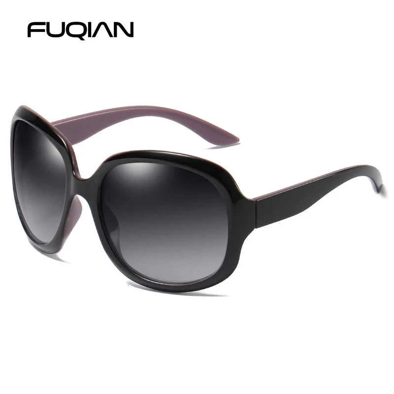 Brand Design Elegant Oversized Polarized Sunglasses Women Fashion Big Round Sun Glasses Ladies Vintage Outdoor Anti Glare Shades