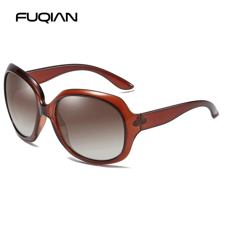 Brand Design Elegant Oversized Polarized Sunglasses Women Fashion Big Round Sun Glasses Ladies Vintage Outdoor Anti Glare Shades
