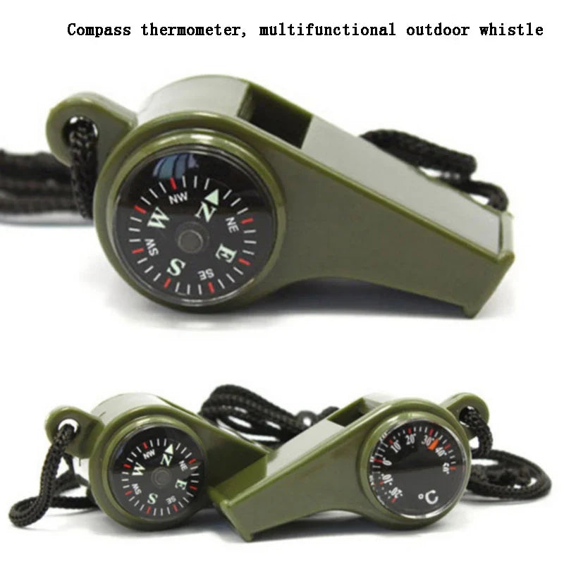 3-in-1 Survival Whistle with Compass & Thermometer