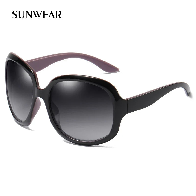 Brand Design Elegant Oversized Polarized Sunglasses Women Fashion Big Round Sun Glasses Ladies Vintage Outdoor Anti Glare Shades