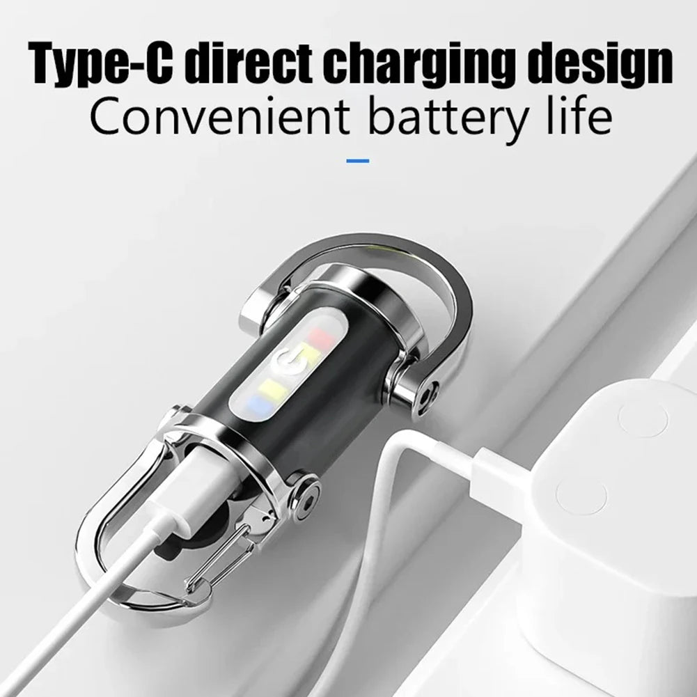 LED Keychain Pocket Flashlight USB Rechargeable
