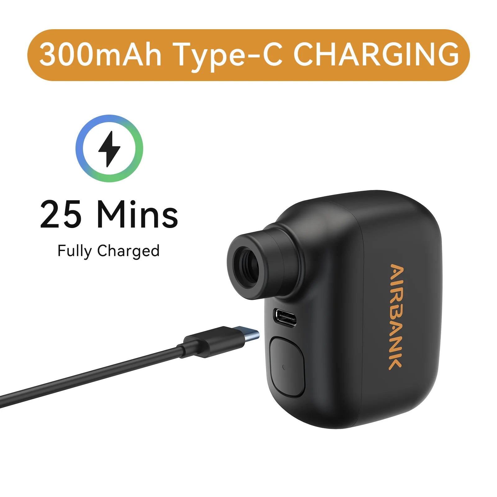 USB Type C Rechargeable Cordless Mini Electric Pump For Bicycle