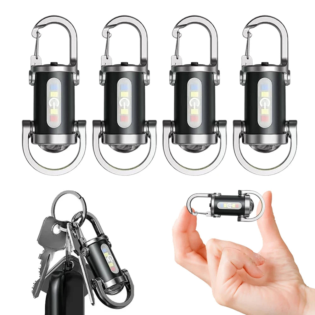 LED Keychain Pocket Flashlight USB Rechargeable
