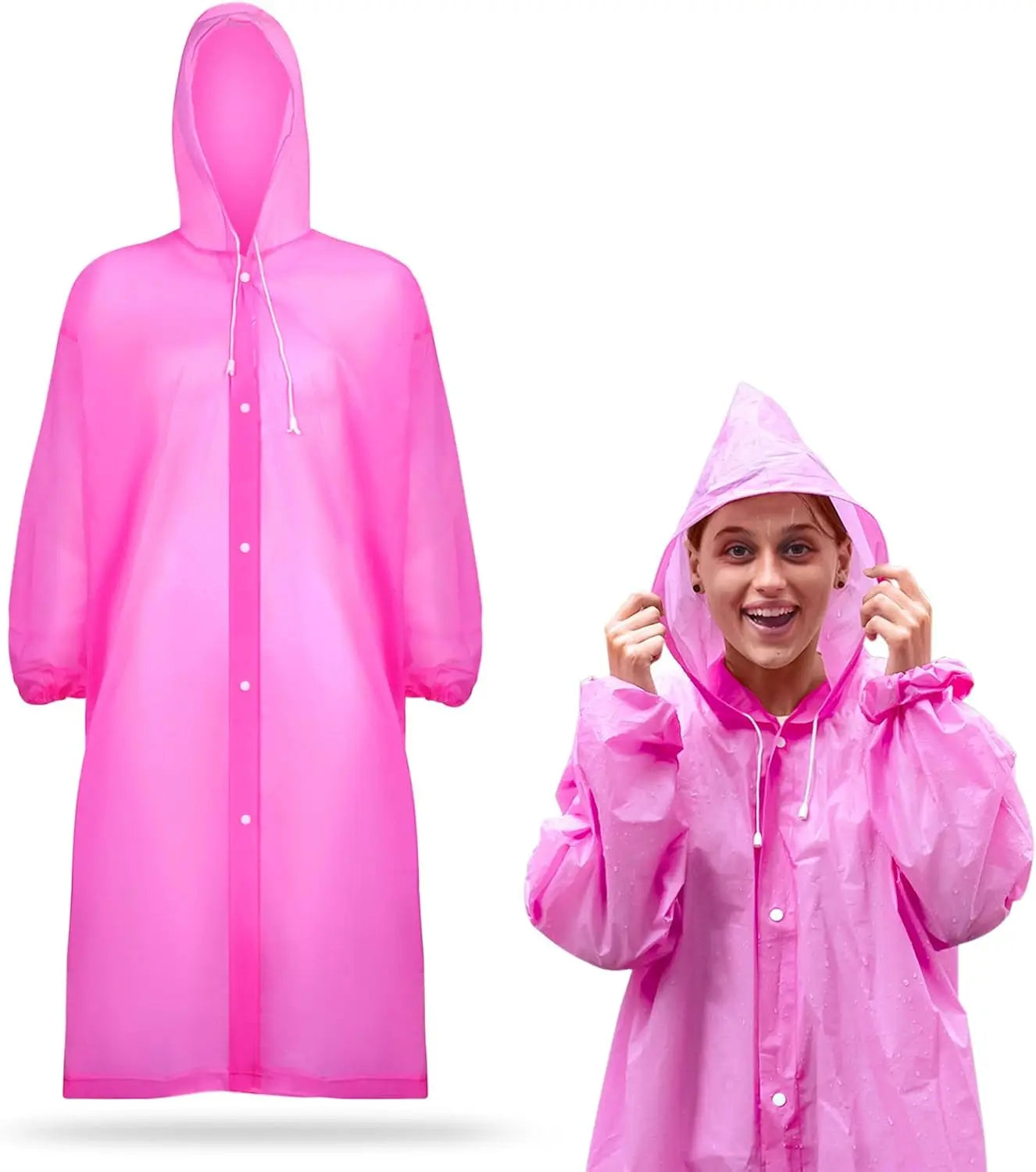 Thick Waterproof Pink Raincoat for Women