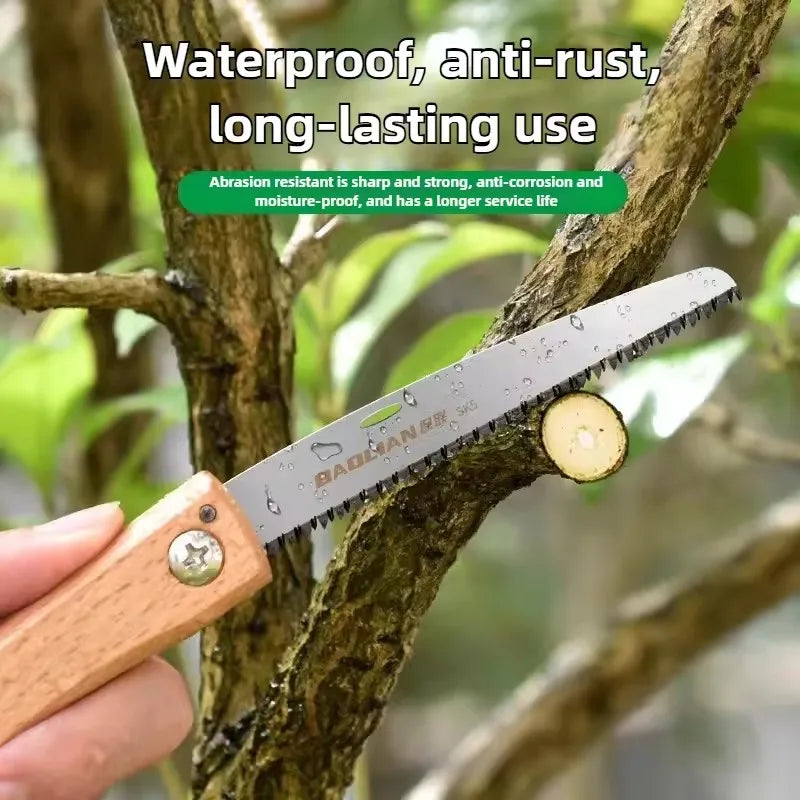 Mini Folding Saw Non-slip Wooden Handle