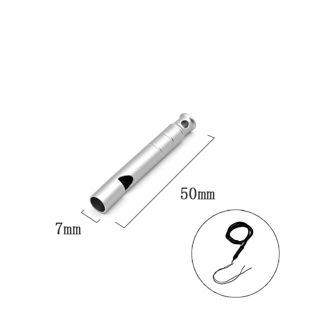 Ultralight Titanium Emergency Whistle with Cord | Outdoor Survival Safety Tool