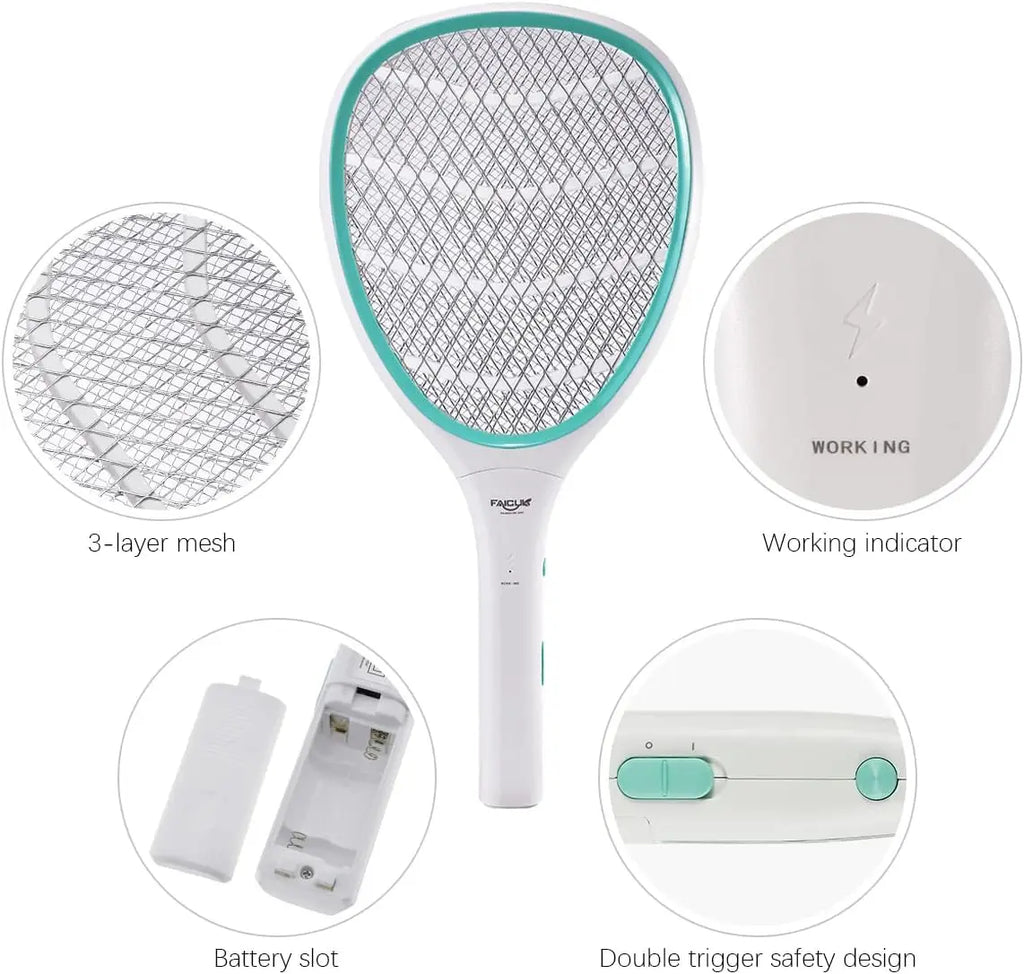 Electric Bug Zapper Racket - 2 Pack for Mosquitoes and Flies