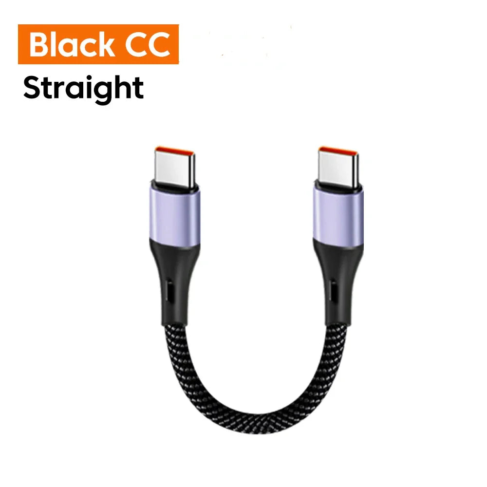 Short 15CM 30CM USB A to C, C to C, Straight, Angled