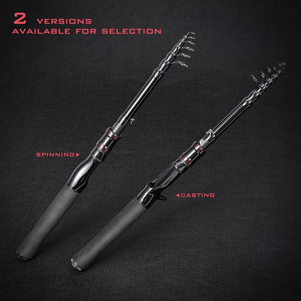 Telescopic carbon fishing rod