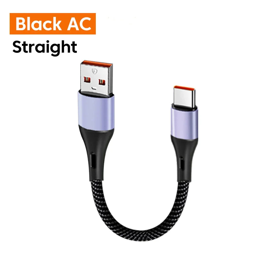 Short 15CM 30CM USB A to C, C to C, Straight, Angled
