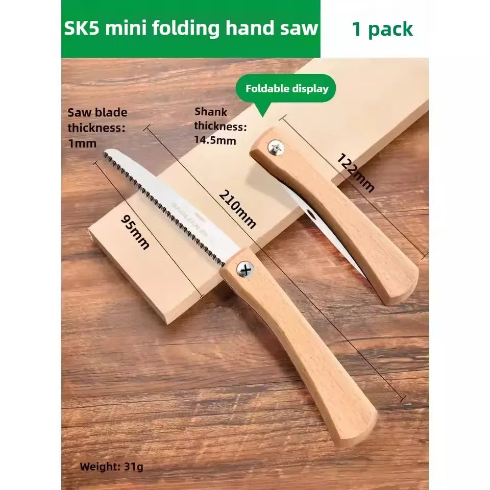 Mini Folding Saw Non-slip Wooden Handle