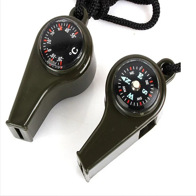 3-in-1 Survival Whistle with Compass & Thermometer