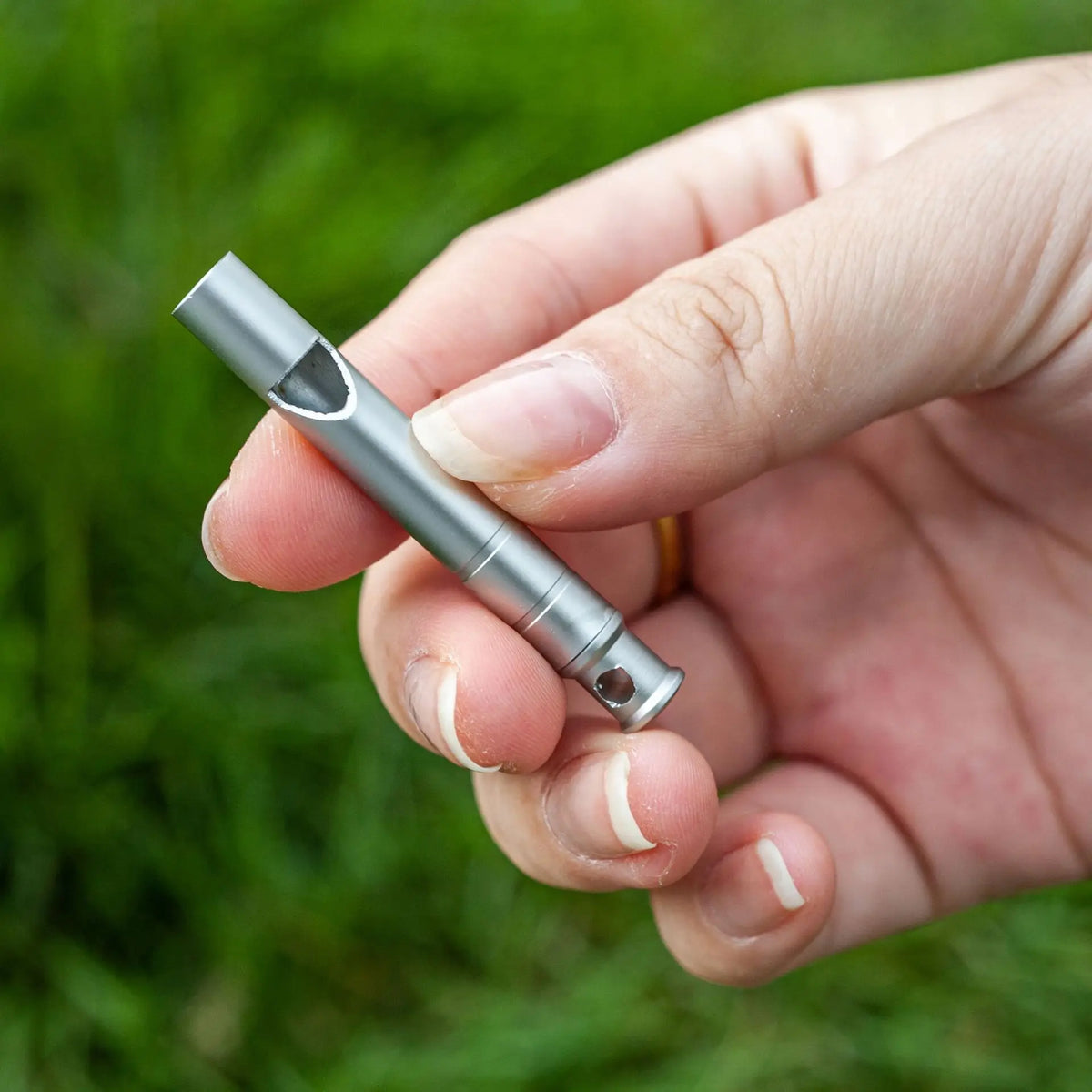 Ultralight Titanium Emergency Whistle with Cord | Outdoor Survival Safety Tool
