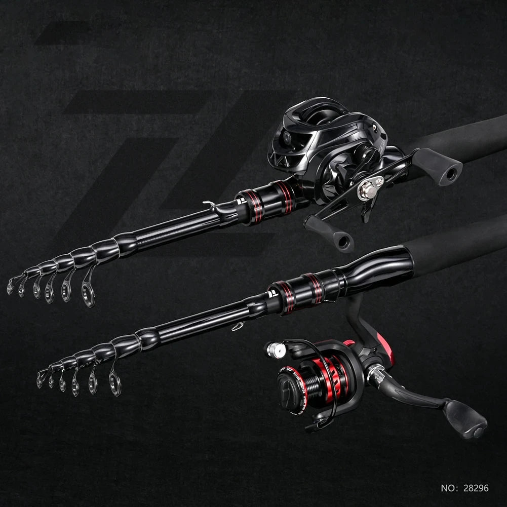 Telescopic carbon fishing rod