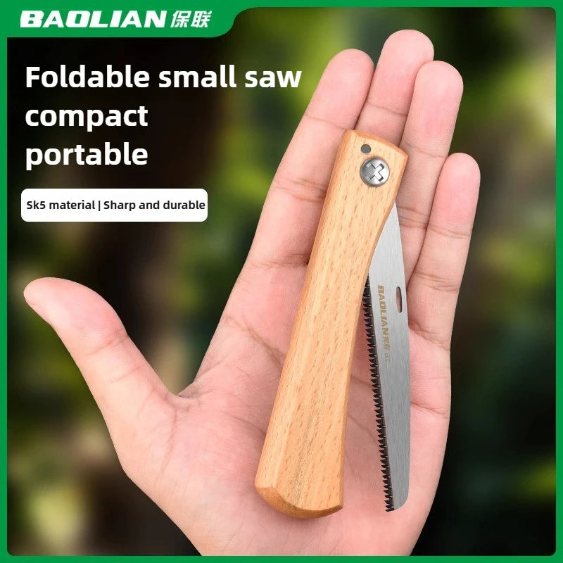 Mini Folding Saw Non-slip Wooden Handle