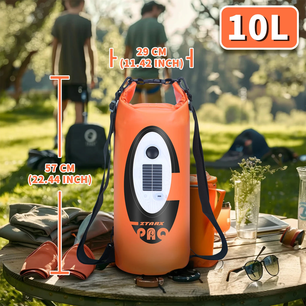Solar/Battery Powered Waterproof Hiking Camping Backpack/Dry Bag