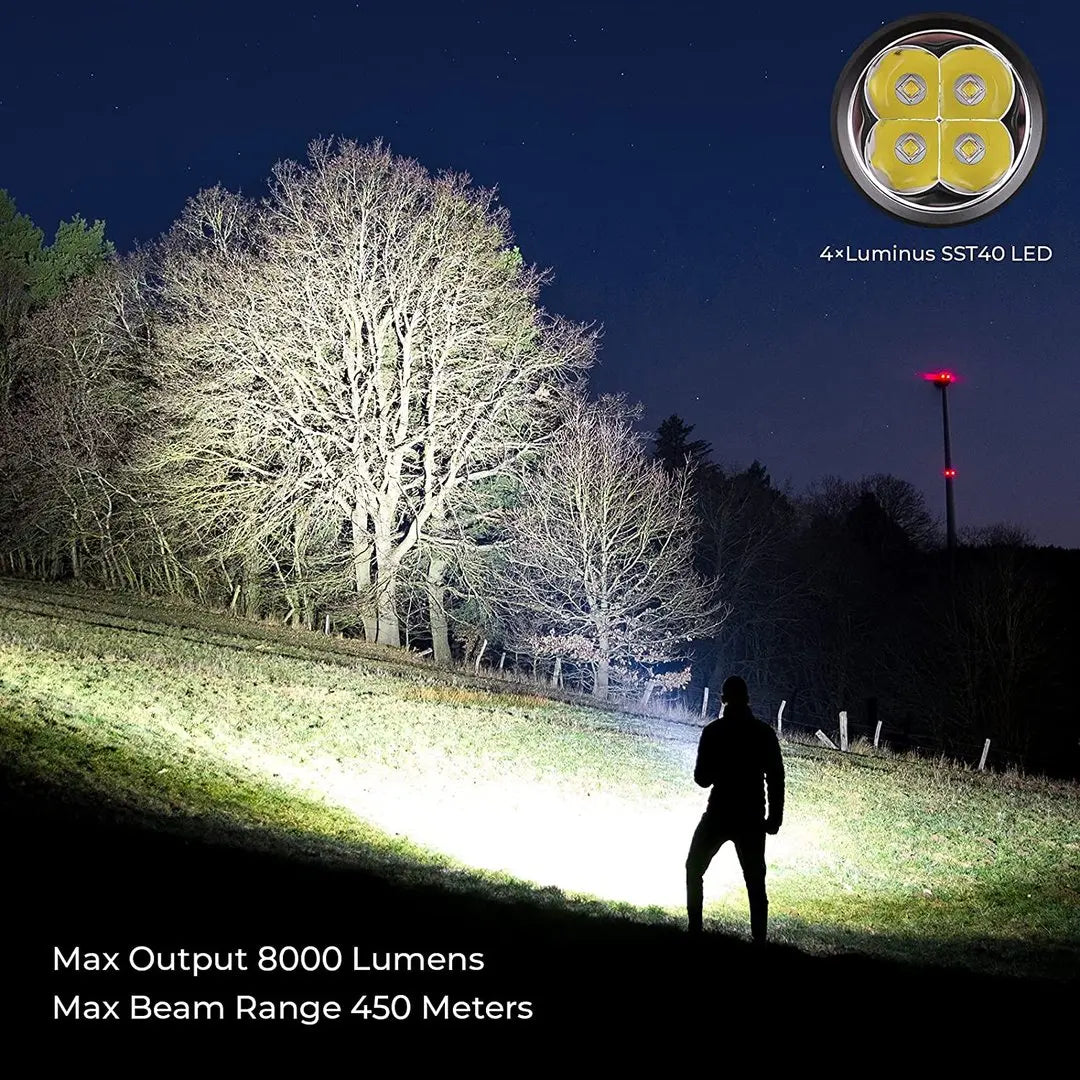 8000 lumens Powerful LED Flashlight - USB C Rechargeable
