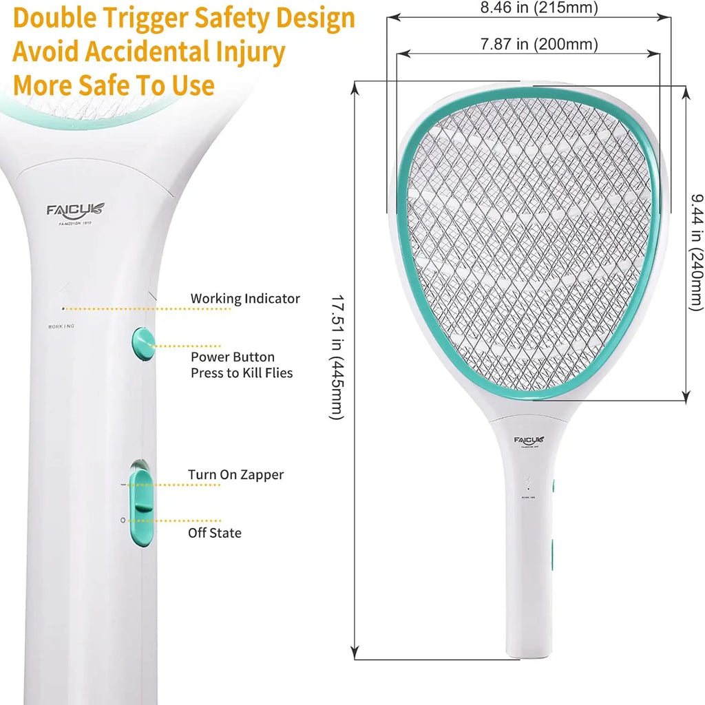 Electric Bug Zapper Racket - 2 Pack for Mosquitoes and Flies
