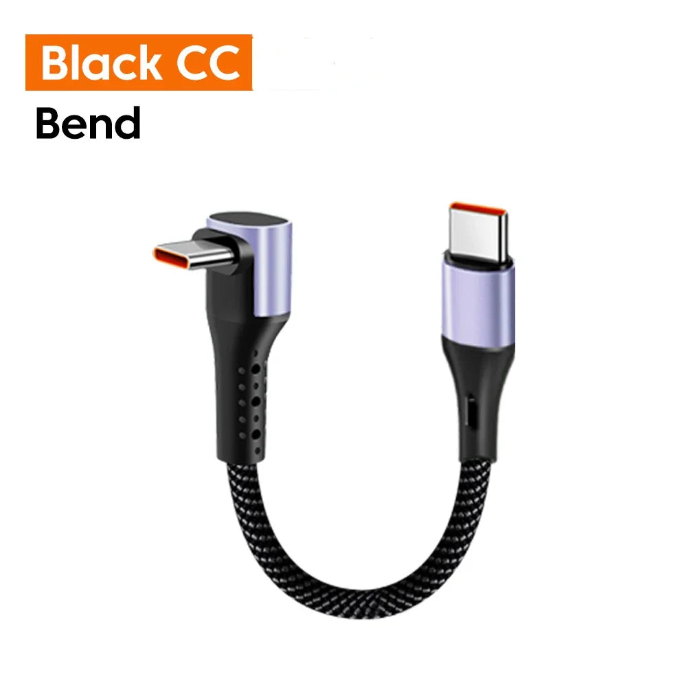 Short 15CM 30CM USB A to C, C to C, Straight, Angled