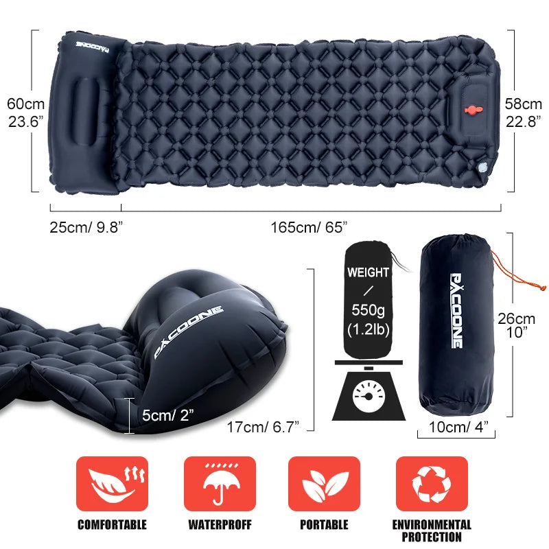 Outdoor Sleeping Pad with Built-in Pump