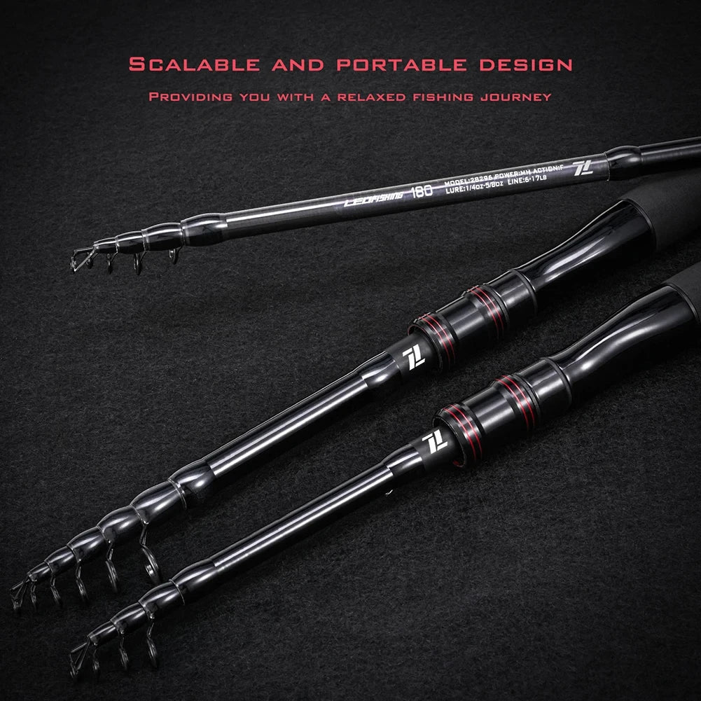 Telescopic carbon fishing rod
