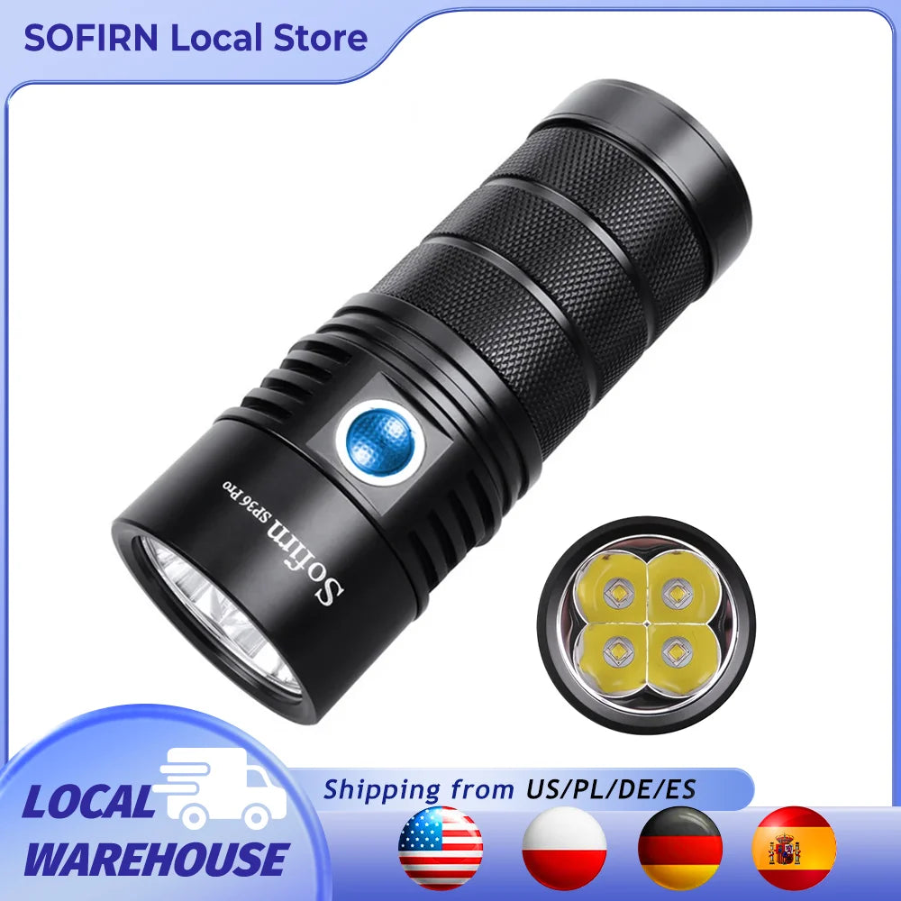 8000 lumens Powerful LED Flashlight - USB C Rechargeable