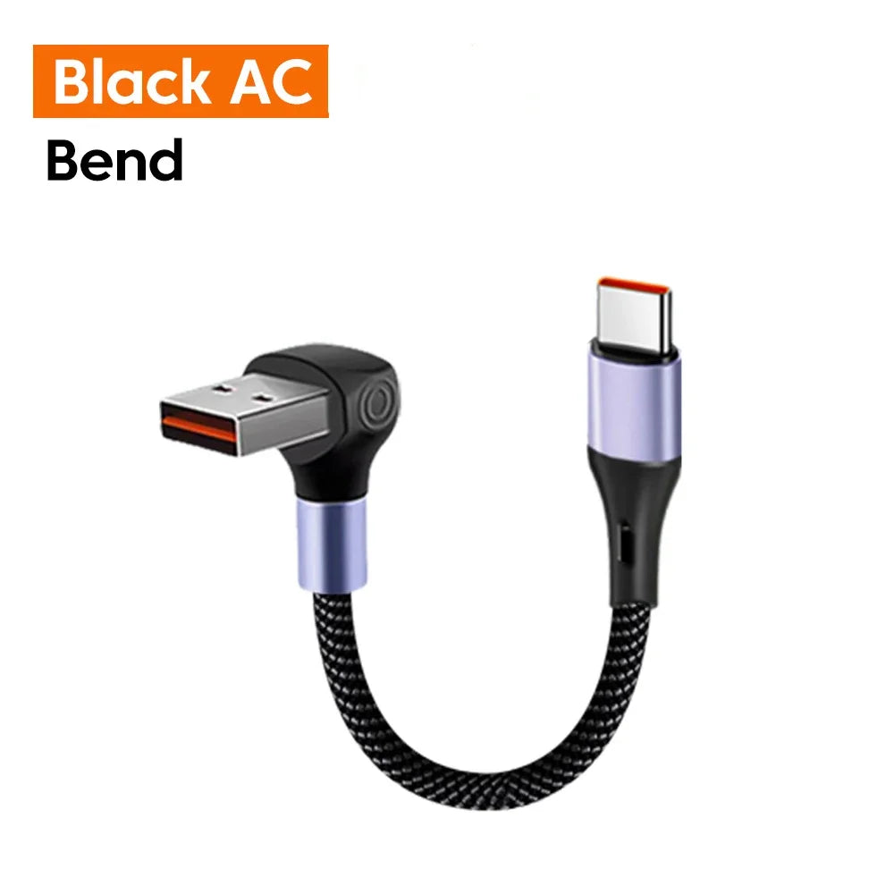 Short 15CM 30CM USB A to C, C to C, Straight, Angled