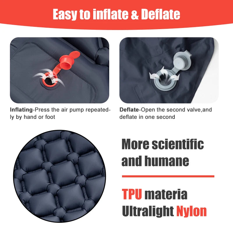 Outdoor Sleeping Pad with Built-in Pump