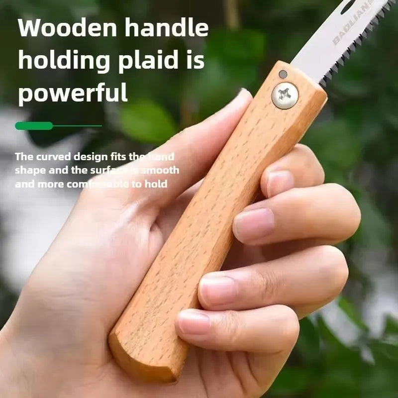Mini Folding Saw Non-slip Wooden Handle