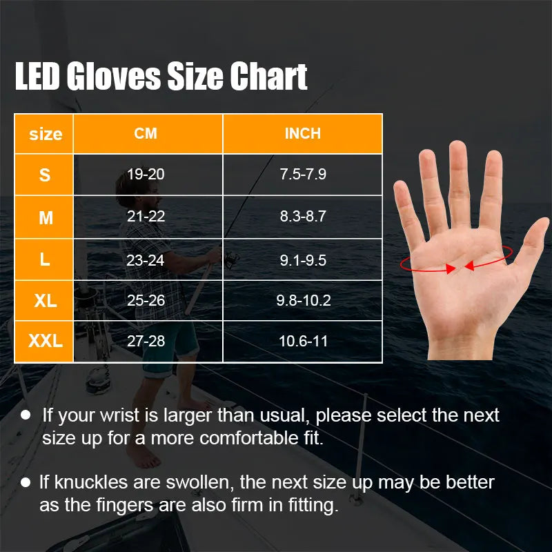 Led Gloves Mountain Hiking Cycling Fishing Outdoor Night