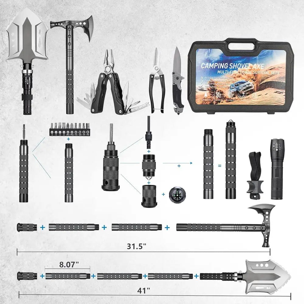Outdoor Survival Shovel and Axe Kit