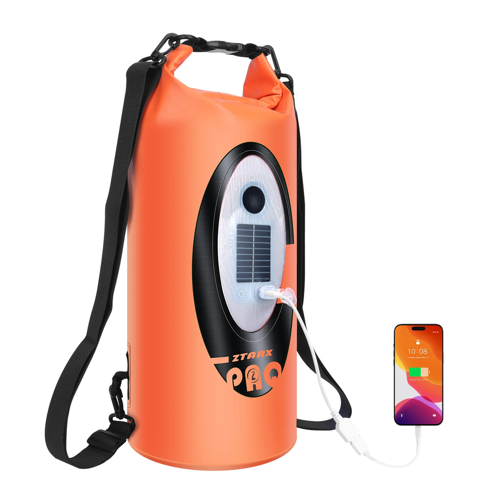 Solar/Battery Powered Waterproof Hiking Camping Backpack/Dry Bag