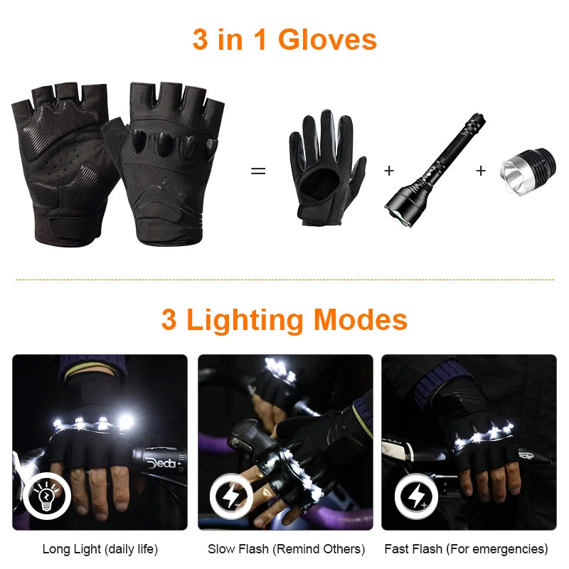 Led Gloves Mountain Hiking Cycling Fishing Outdoor Night