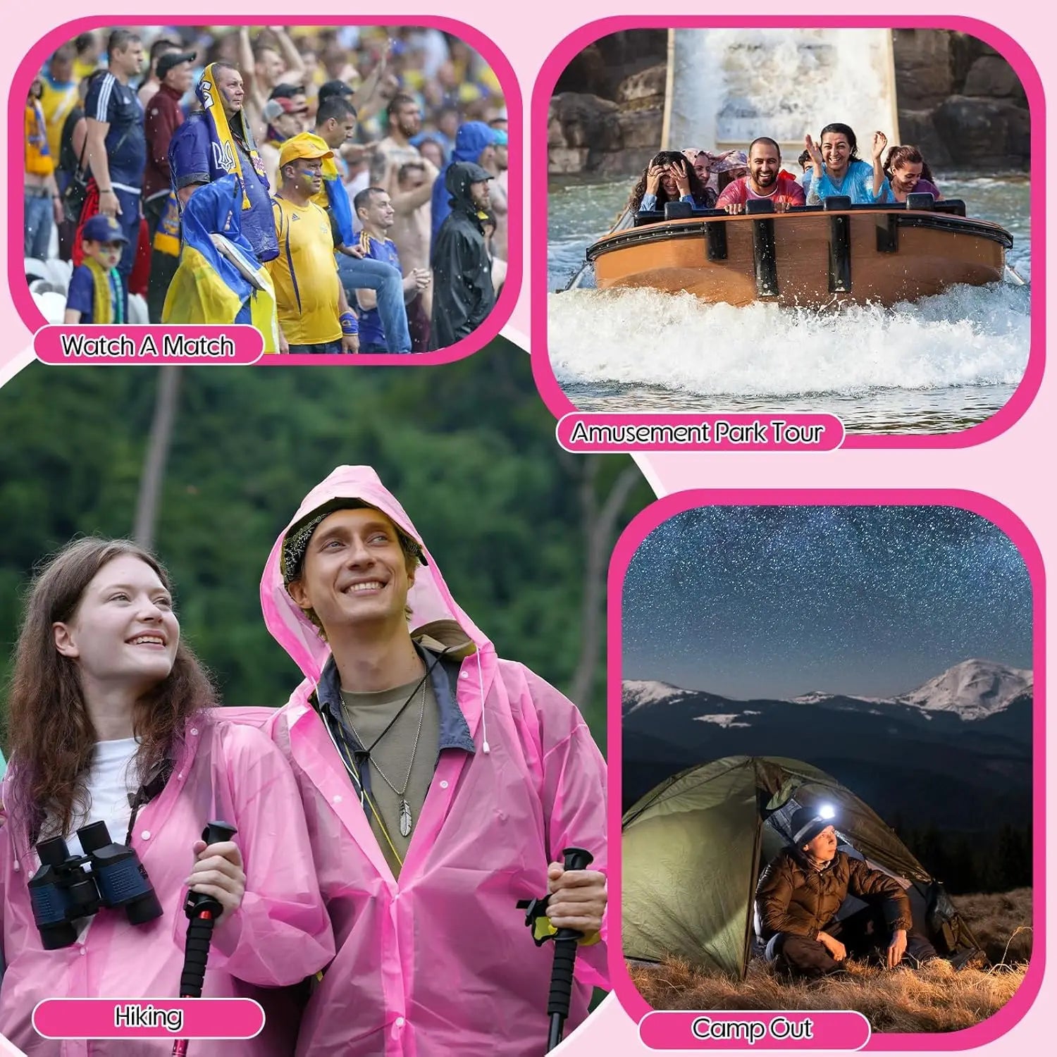 Thick Waterproof Pink Raincoat for Women