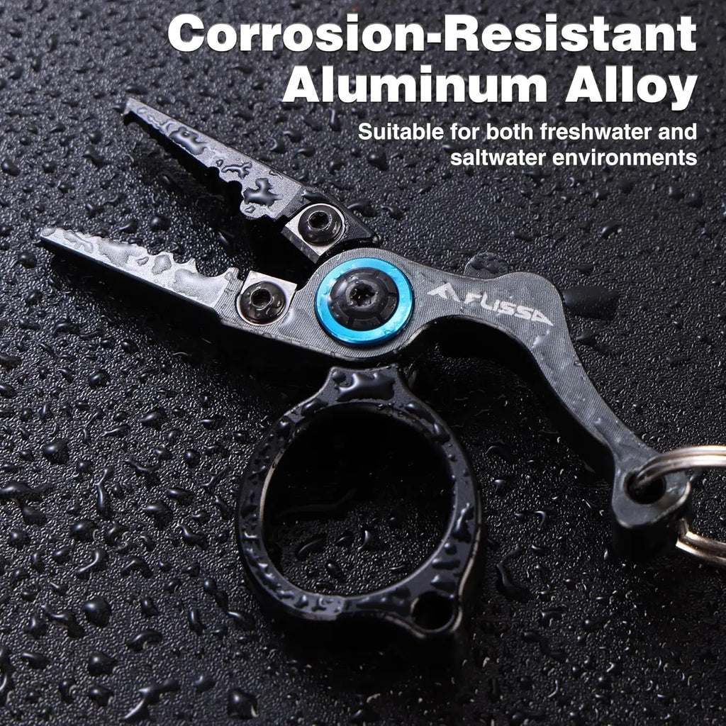 FLISSA Mini Fishing Pliers with Fly Fishing Zinger Retractor