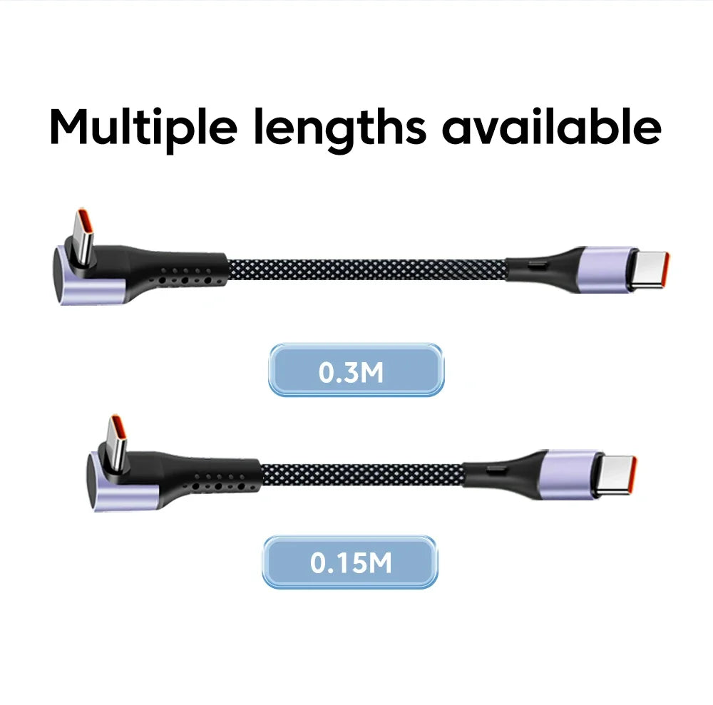 Short 15CM 30CM USB A to C, C to C, Straight, Angled