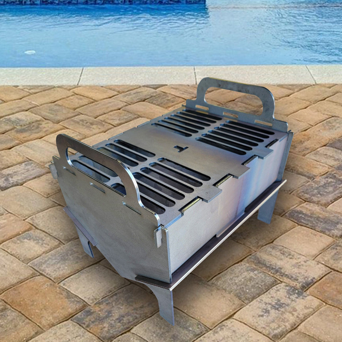 Collapsible Portable Grill, Camping Fire Pit, Folding Grill for Tailgating